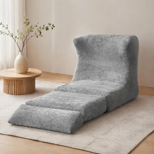 CHICFURN Fauteuil - Omvormbaar - Zonder armleuningen - Grijs