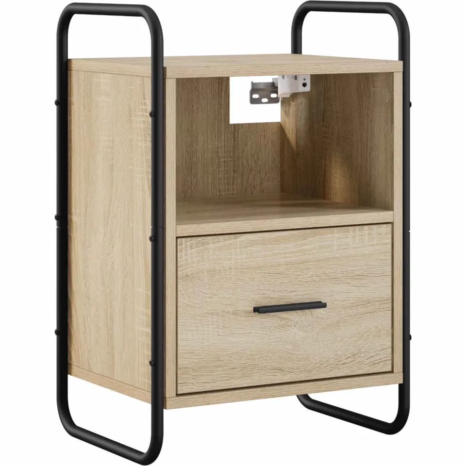 vidaXL Hangend nachtkastje Sonoma Eiken 40 x 30 x 60 cm Bewerkt hout, foto 3