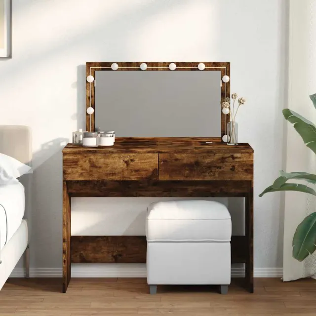vidaXL Kaptafel met LED 100x40x120 cm gerookt eikenkleurig, foto 2
