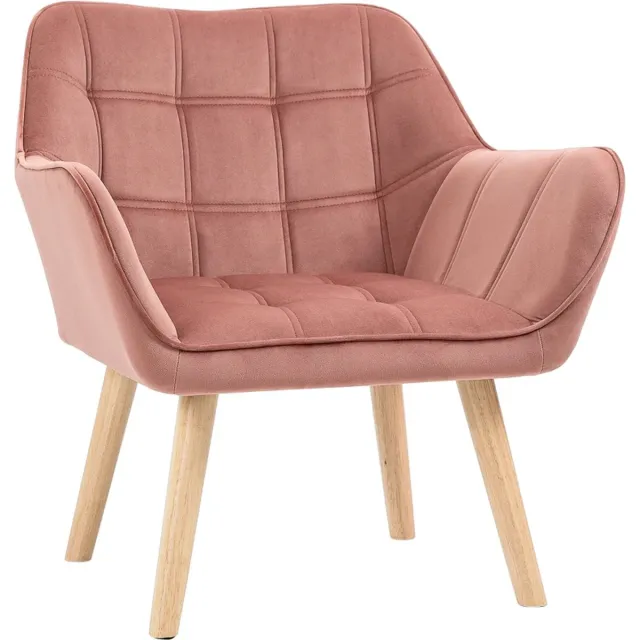 GranMaison Fauteuil - Relaxzetel - Relaxstoel - Relaxfauteuil - Stoel - Met armleuning - Voor één Persoon - 68,5L x 61B x 72,5H cm - Roze Roze-2