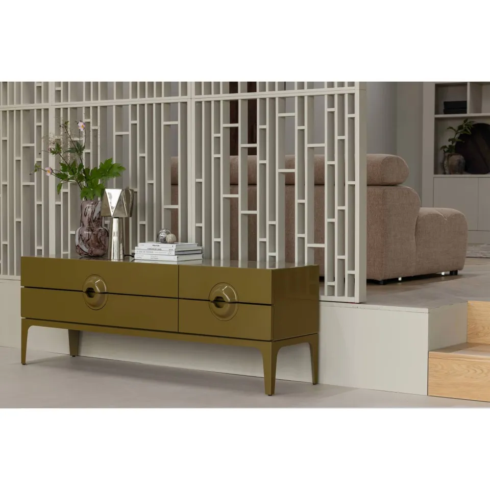 WOOOD Merge tv-meubel lichtbeige honey yellow, foto 3