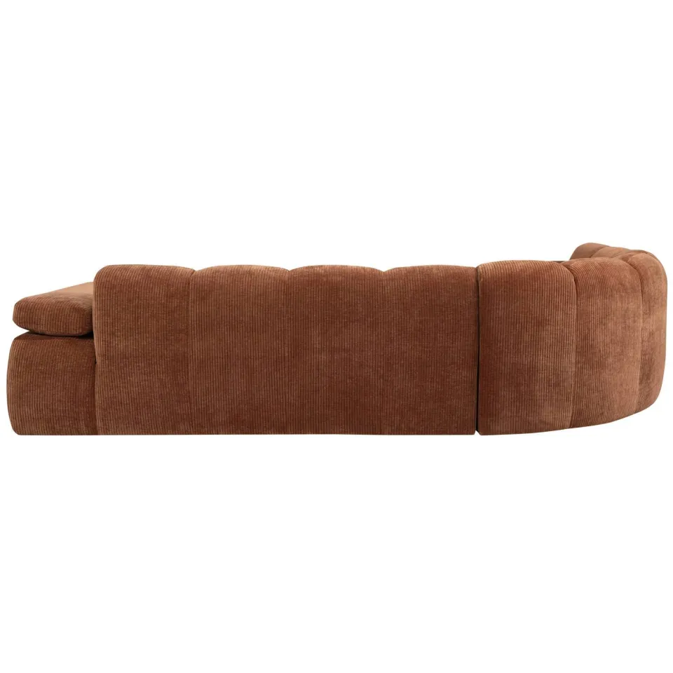 WOOOD Mojo Hoekbank Links - Ribstof - Roest Bruin - 74x310x230, foto 5