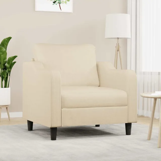 vidaXL Fauteuil 60 cm stof crèmekleurig