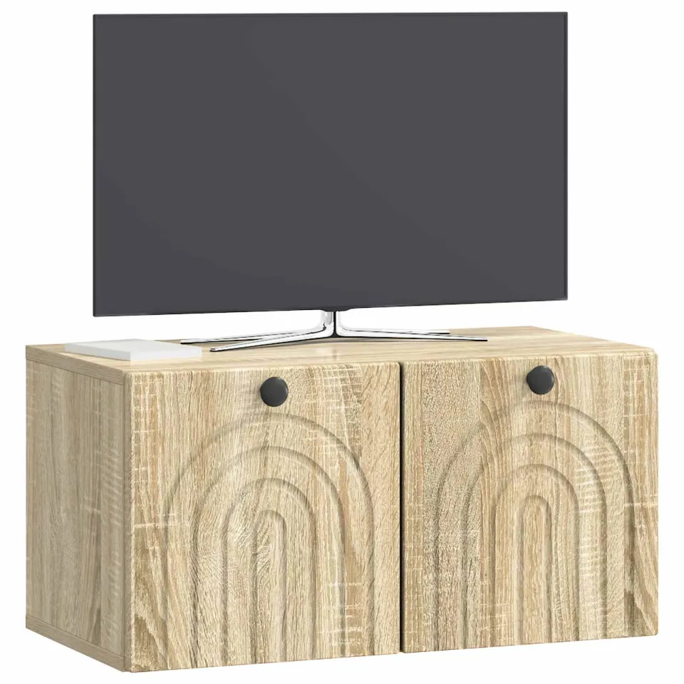 vidaXL Wandbeugel TV-kast Sonoma Eiken 59,5 x 31 x 30 cm Bewerkt hout Bruin