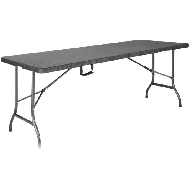 Bolero rattan rechthoekige opvouwbare tafel zwart 6ft