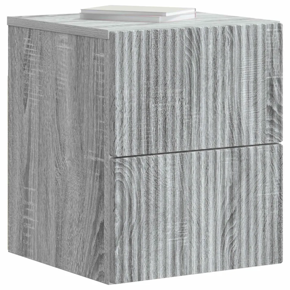 vidaXL Wandbeugel Bedkast Grijs sonoma 33 x 34,5 x 40 cm Bewerkt hout