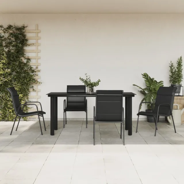 vidaXL 5-delige Tuinset textileen en staal zwart, foto 2