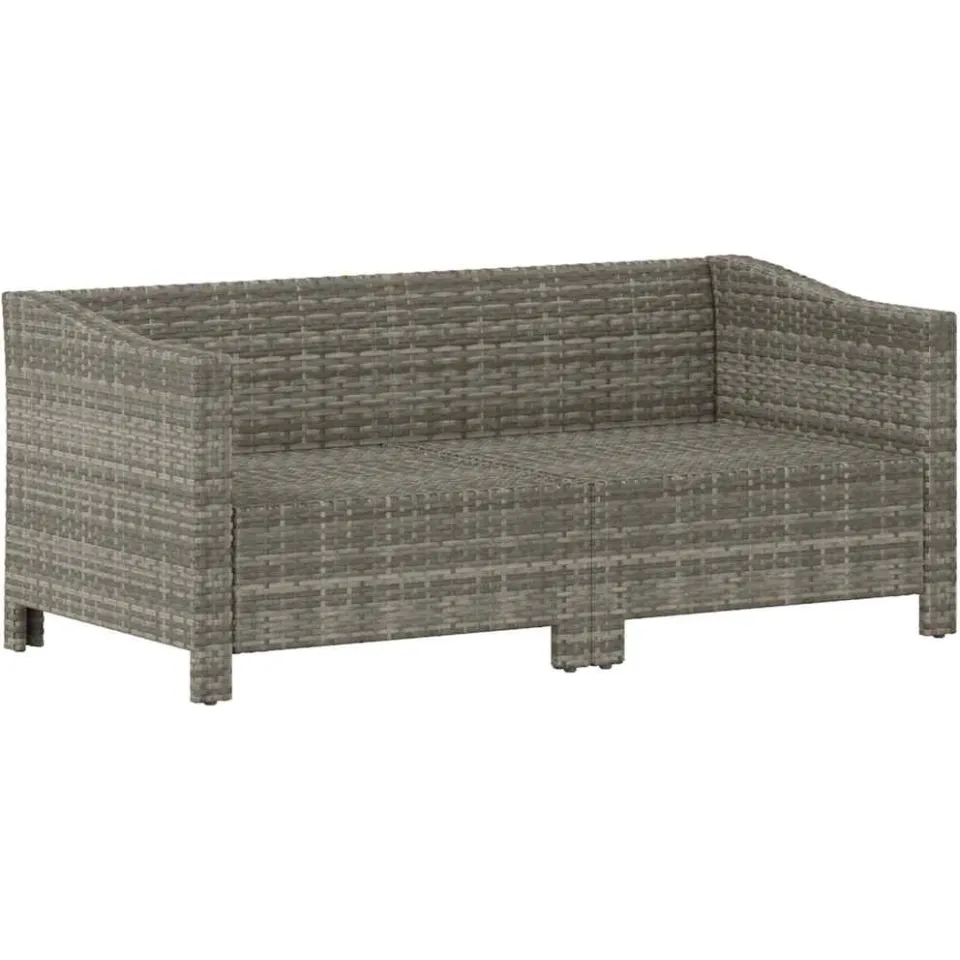 vidaXL 2-delige tuinloungeset met kussens grijs poly rattan