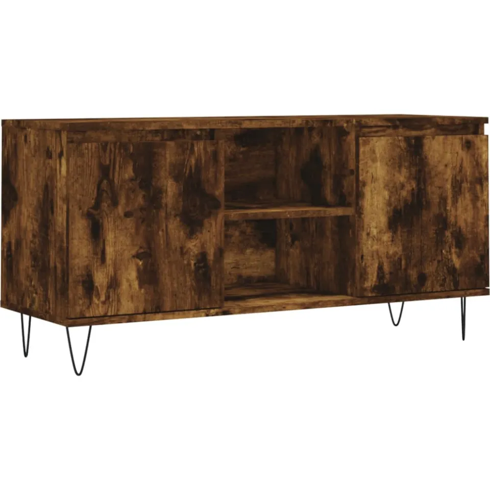 vidaXL Tv-meubel 104x35x50 cm bewerkt hout gerookt eikenkleurig, foto 3