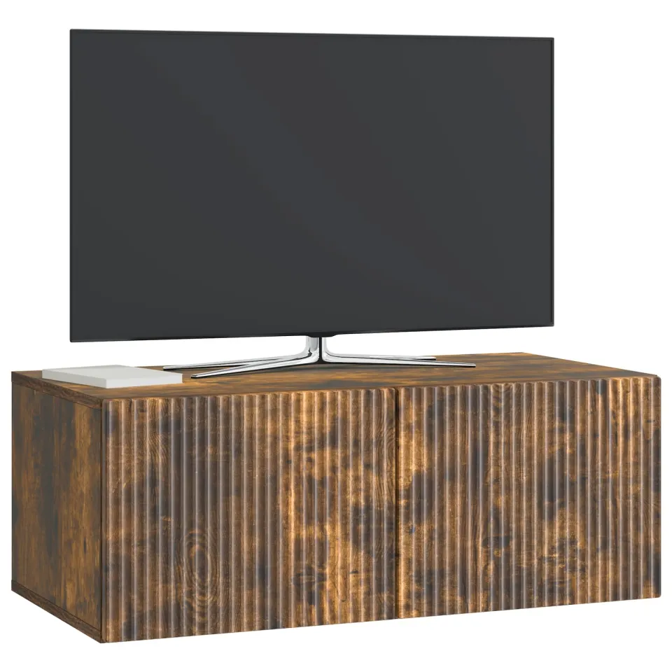 vidaXL Wandbeugel TV-kast 78,5 x 41 x 30 cm Gerookt eiken Bewerkt hout Bruin