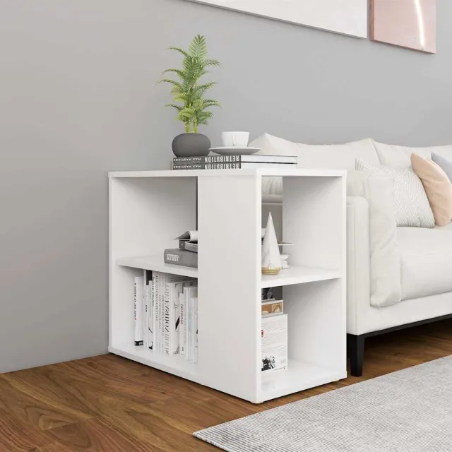 vidaXL Bijzetkast 60x30x50 cm bewerkt hout wit