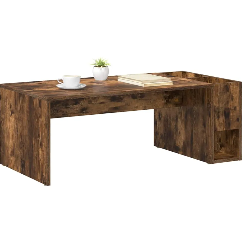 vidaXL Salontafel Gerookt eiken 101,5 x 50 x 37 cm Bewerkt hout Bruin