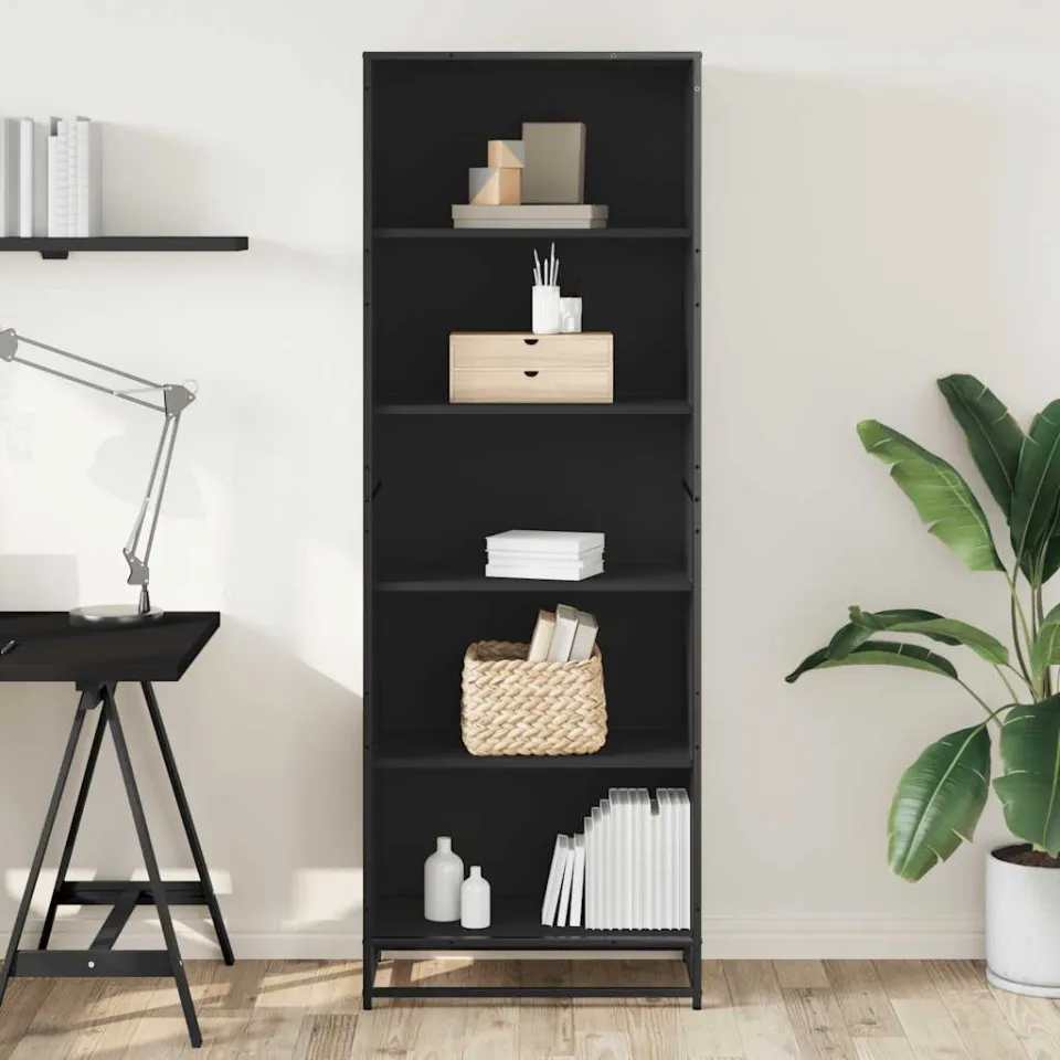 vidaXL Boekenkast 60x35x170,5 cm bewerkt hout zwart, foto 2
