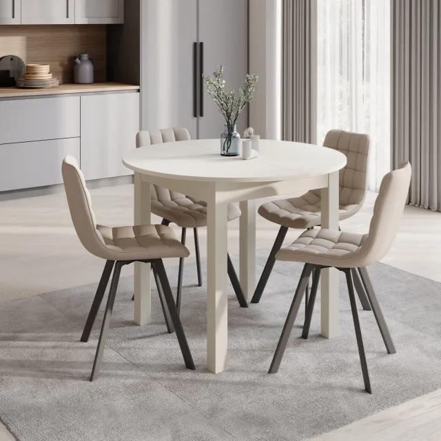 MEUBELLA South - Eetkamertafel - Beige