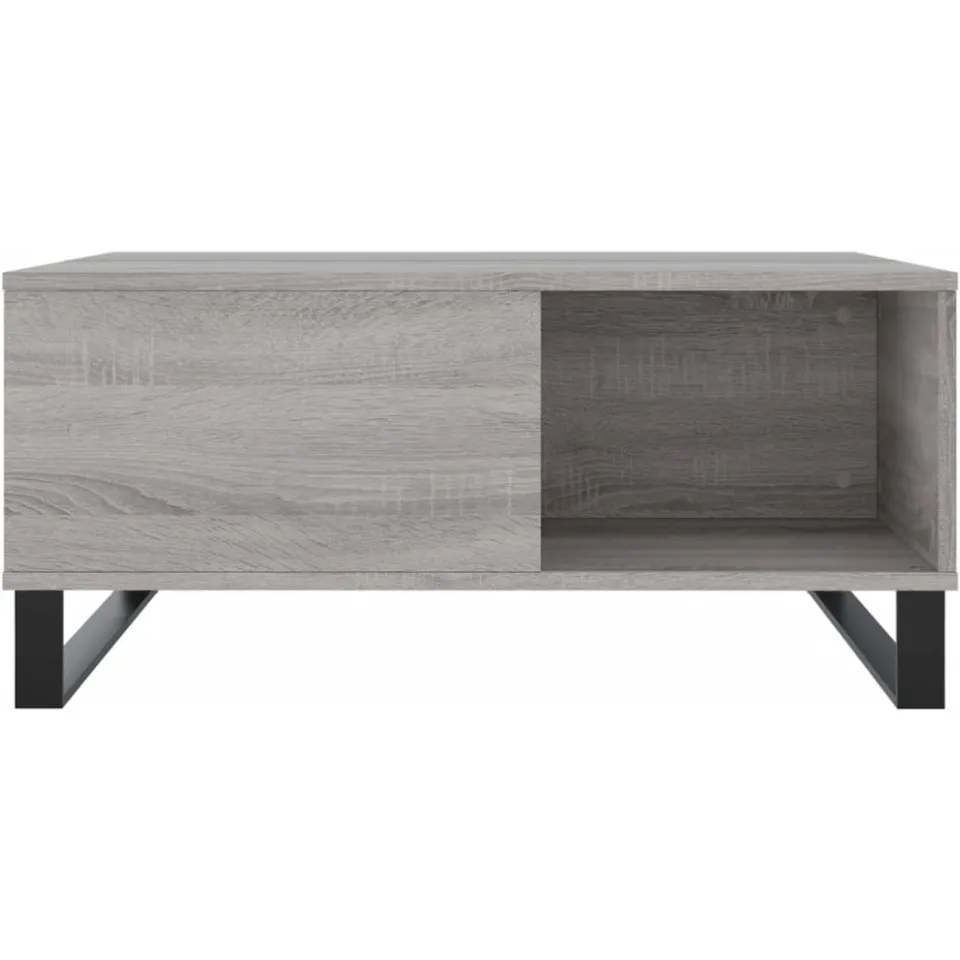 vidaXL Salontafel 80x80x36,5 cm bewerkt hout grijs sonoma eikenkleurig