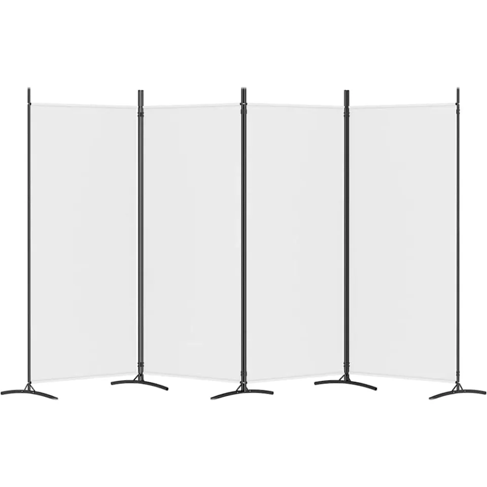 vidaXL Kamerscherm met 4 panelen 346x180 cm stof wit, foto 3