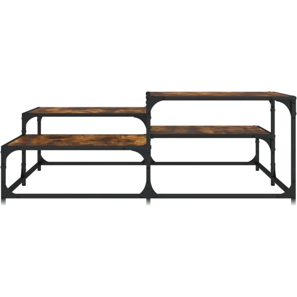 vidaXL Salontafel 107x107x40 cm bewerkt hout gerookt eikenkleurig Bruin