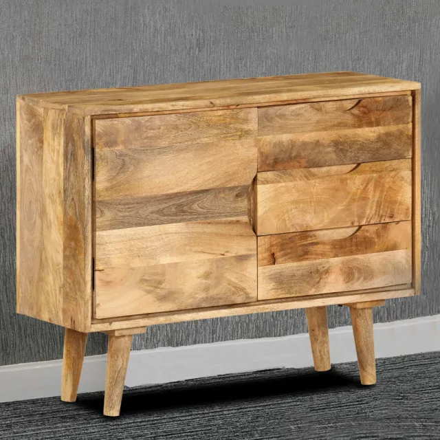 vidaXL Dressoir 90x30x69 cm massief mangohout bruin, foto 2