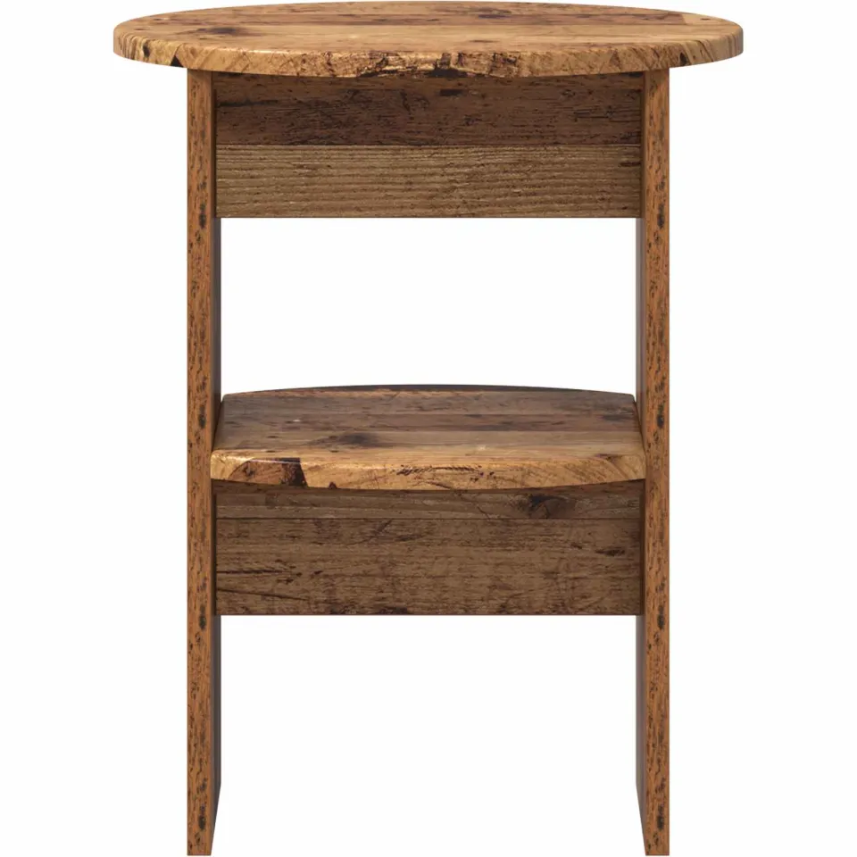 vidaXL Bijzetkast Oudhout Ø40 x 50 cm Geconstrueerd hout bruin, foto 4