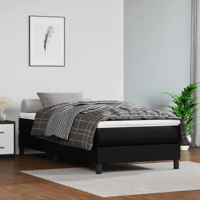 vidaXL Pocketveringmatras voor kinderen medium 80x160 cm kunstleer zwart