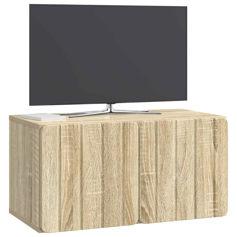 vidaXL Wandbeugel TV-kast 59,5 x 31 x 30 cm Sonoma Eiken Bewerkt hout, foto 3