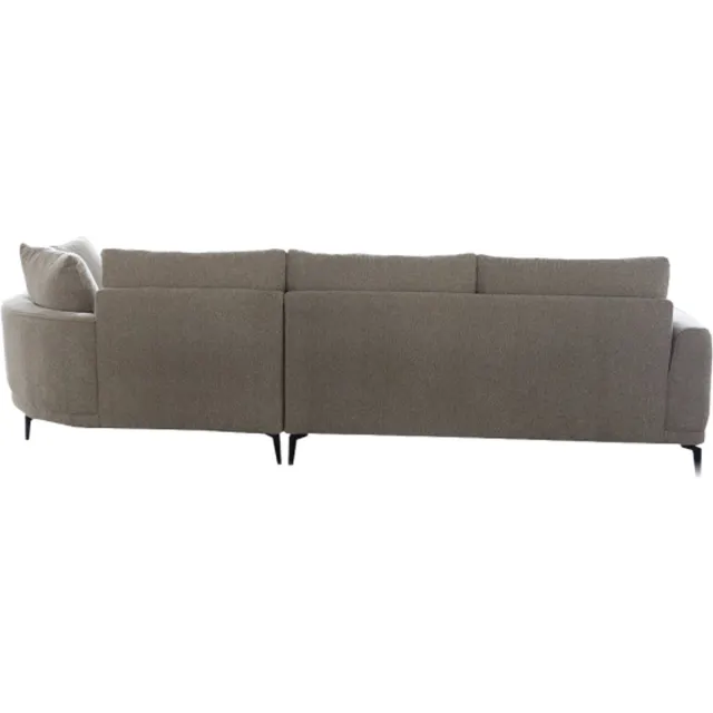 Tower Living Prescot hoekbank 2,5-zits chaise longue rechts stof Sahara espressobruin 323x143x90 cm