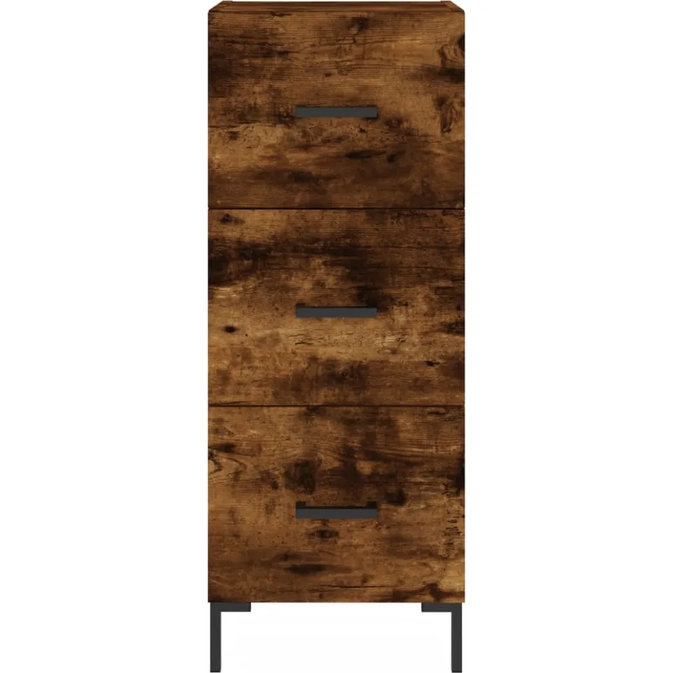 vidaXL Dressoir 34,5x34x90 cm bewerkt hout gerookt eiken, foto 4