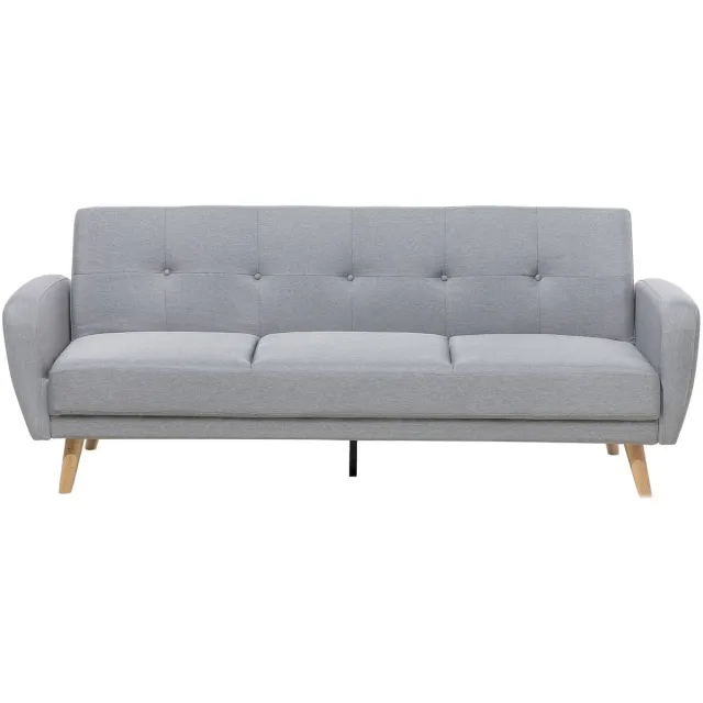Beliani FLORLI - Slaapbank 3-zits - Lichtgrijs - Polyester