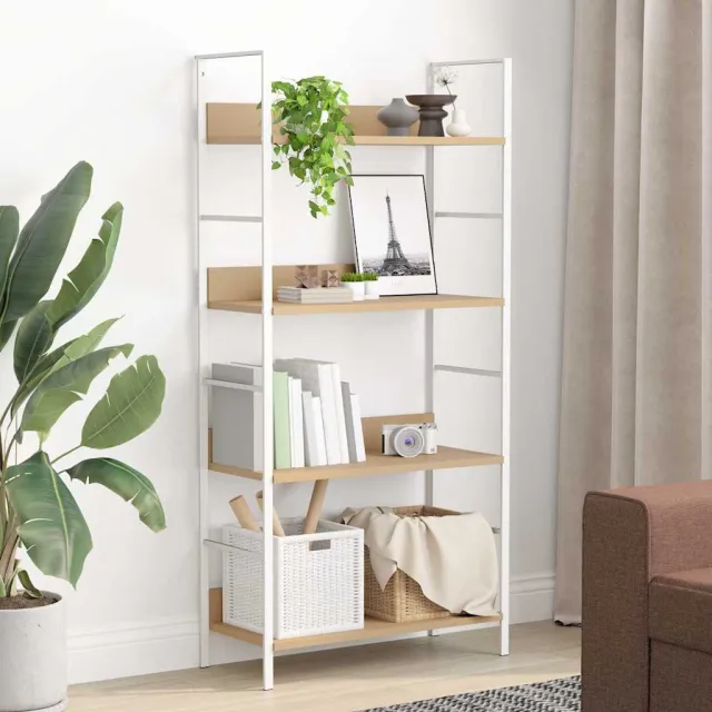vidaXL Boekenkast 4 schappen 60x27,6x124,5 cm bewerkt hout eikenkleur, foto 2