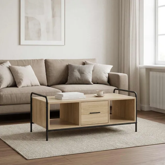 vidaXL Salontafel Sonoma Eiken 99,5 x 49 x 41 cm Bewerkt hout Bruin