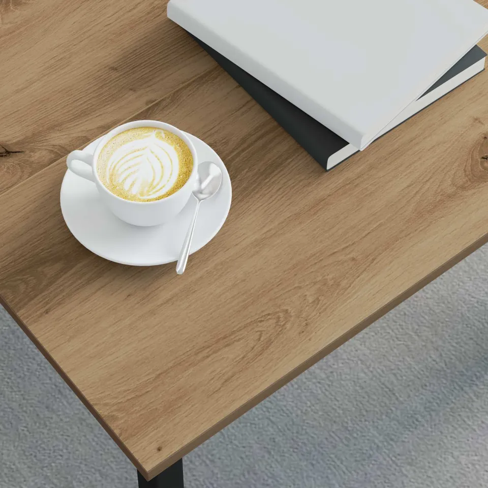 vidaXL Salontafel Artisanaal eiken 60 x 60 x 36 cm Bewerkt hout, foto 3