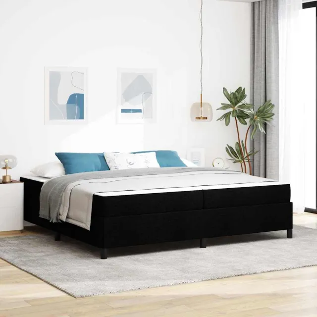 vidaXL Boxspringbed Zwart 200 x 200 cm Stof