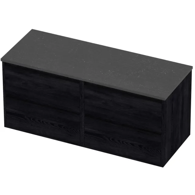 Proline Deck Badmeubelset Hardsteen Greeploos 120x46x54 cm Blue Stone Black Oak