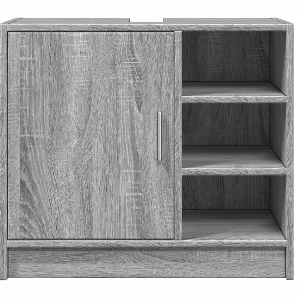 vidaXL Wastafelkast 63x29x55 cm bewerkt hout grijs sonoma eikenkleurig