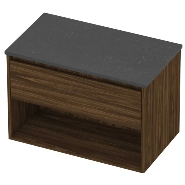 Proline Deck Badmeubelset Hardsteen Met Schap 80x46x55 cm Blue Stone Cabana Oak Eiken