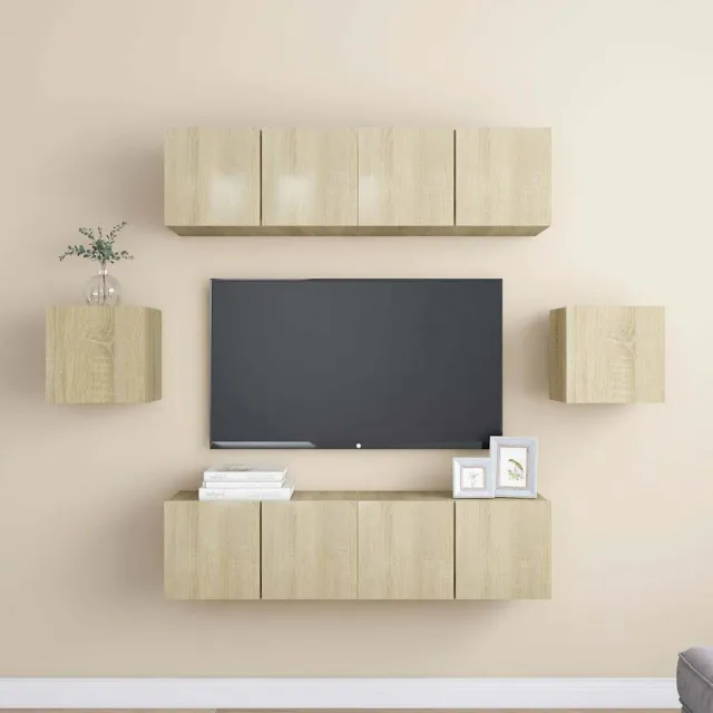 vidaXL 6-delige Tv-meubelset bewerkt hout sonoma eikenkleurig, foto 2