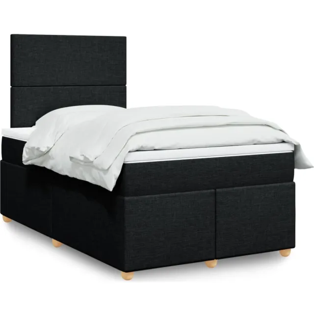vidaXL Boxspring met matras stof zwart 120x190 cm