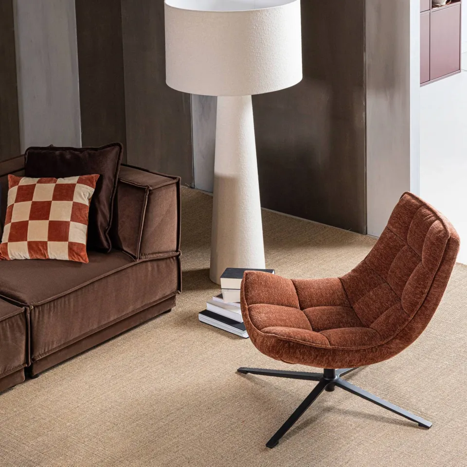 WOOOD Maudi Draaifauteuil - Polyester - Naturel - 84x74x86, foto 4