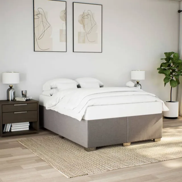 vidaXL Bedframe zonder matras stof lichtgrijs 140x200 cm grijs