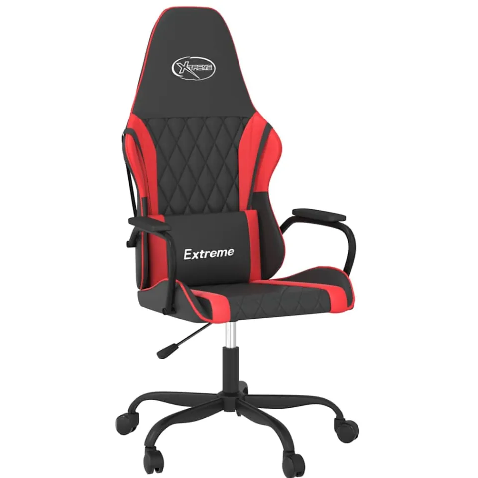 vidaXL Massage gamestoel kunstleer zwart en rood, foto 3