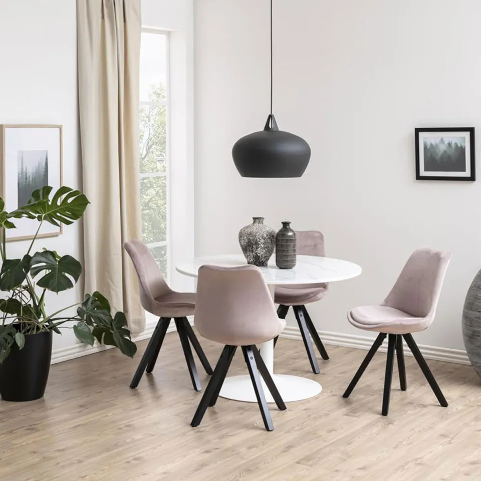 Lisomme Luci eettafel marmer wit - wit metalen onderstel - Ø110 cm, foto 2