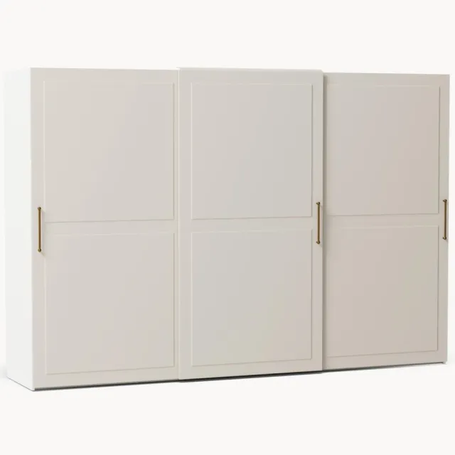 Westwing Collection Modulaire schuifdeurkast Charlotte, 300 cm breed, diverse varianten Beige