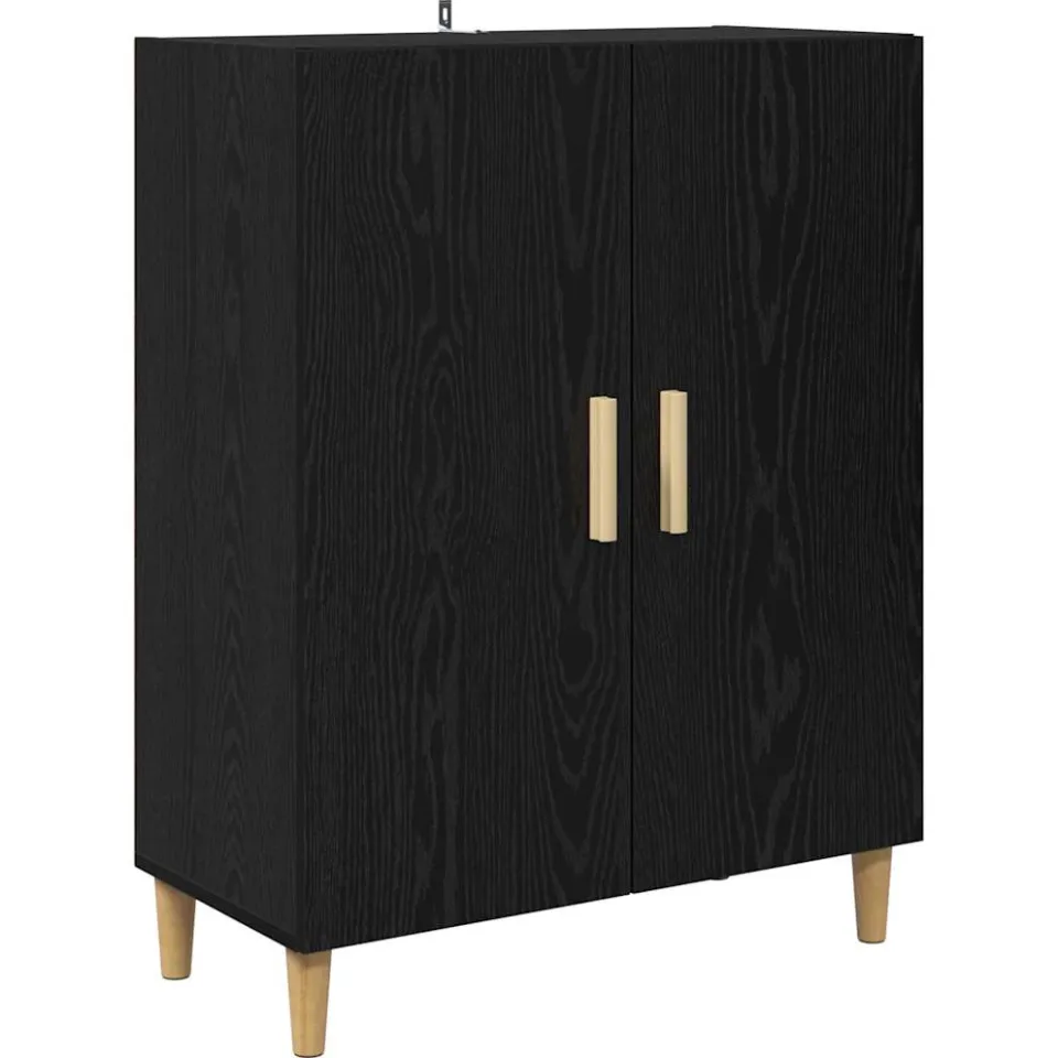 vidaXL Dressoir Zwart eiken 69,5 x 34 x 90 cm Bewerkt hout, foto 3