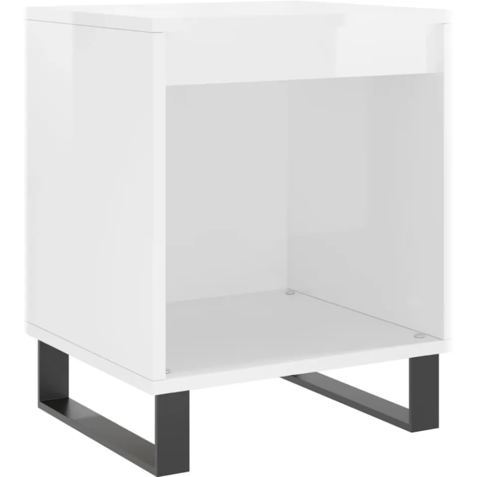 vidaXL Nachtkastjes 2 st 40x35x50 cm bewerkt hout hoogglans wit