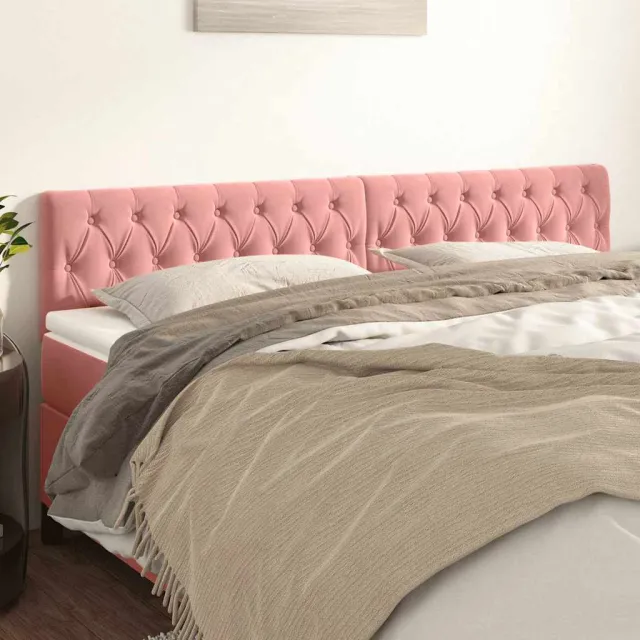 vidaXL Hoofdborden 180x7x78/88 cm fluweel roze