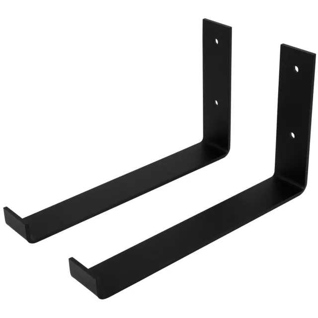 Wovar Plankdrager Zwart Industrieel 15 x 25 cm | Set 2 Stuks