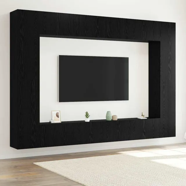 vidaXL Tv-meubelset 8 st 100 x 30 x 30 cm Zwart Eiken, foto 2