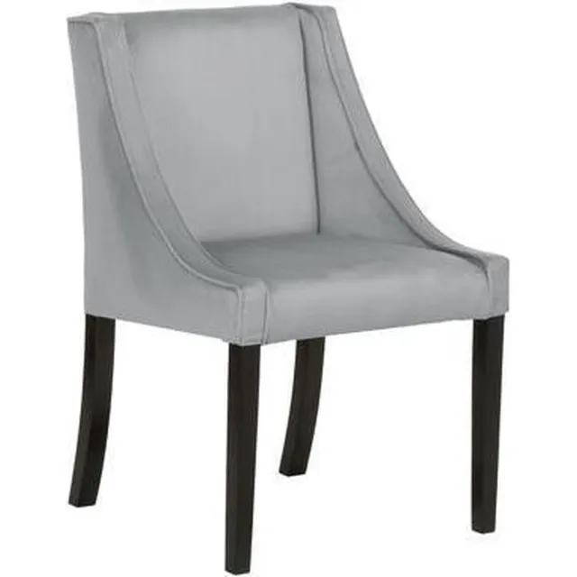 Estwing Chanel Prestige armstoel in velours Georgia IV grijze fauteuil grijspoten zwart