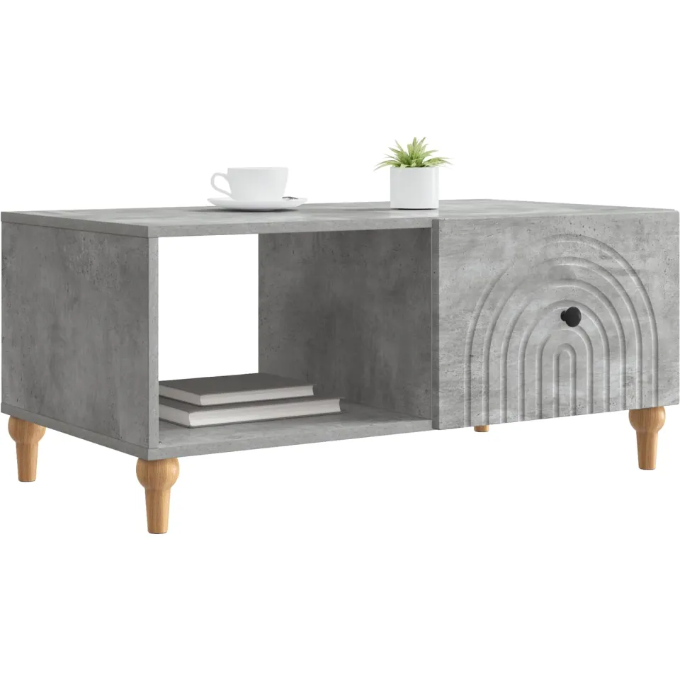 vidaXL Salontafel Betongrijs 90 x 50 x 40 cm Bewerkt hout