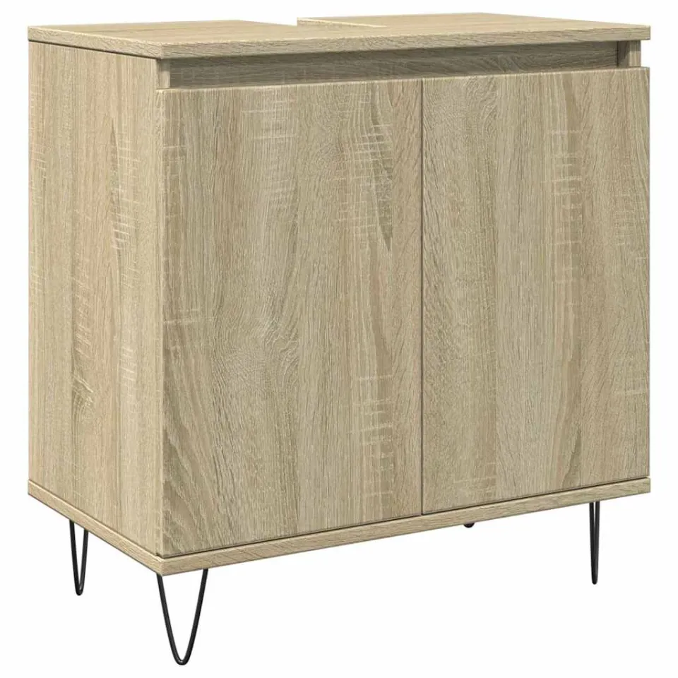 vidaXL 3-delige Badkamermeubelset bewerkt hout sonoma eikenkleurig, foto 3